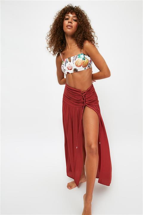 TRENDYOLMİLLA Kiremit Büzgü Detaylı Etek TBESS21ET0545