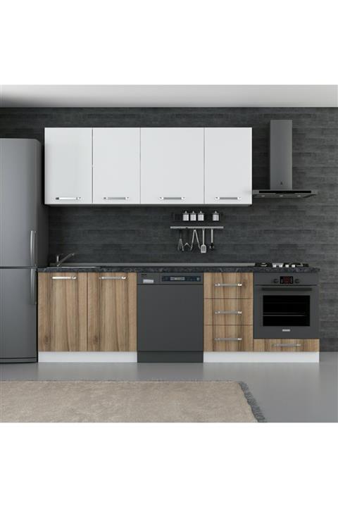 Minar 255 Cm Mutfak Dolabı Beyaz Dore 255-d11