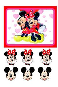 SEVVOM Boutique Mickey Mouse Minnie Mouse Resimli Yenilebilir Şeker Kağıt Pasta ve Kurabiye Baskısı