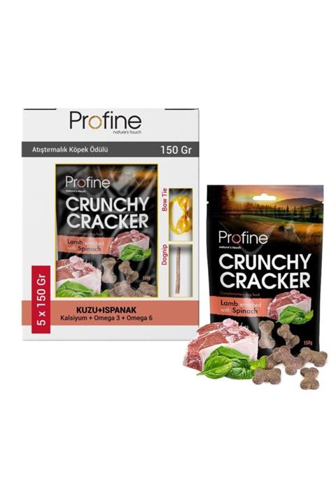 Profine Crunchy Cracker Kuzulu Ispanaklı Köpek Ödül Krakeri 5x150 Gr