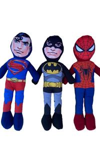 MR Toys Shop Süpermen Batman ve Örümcek Adam Peluş Oyuncak 3lü Paket