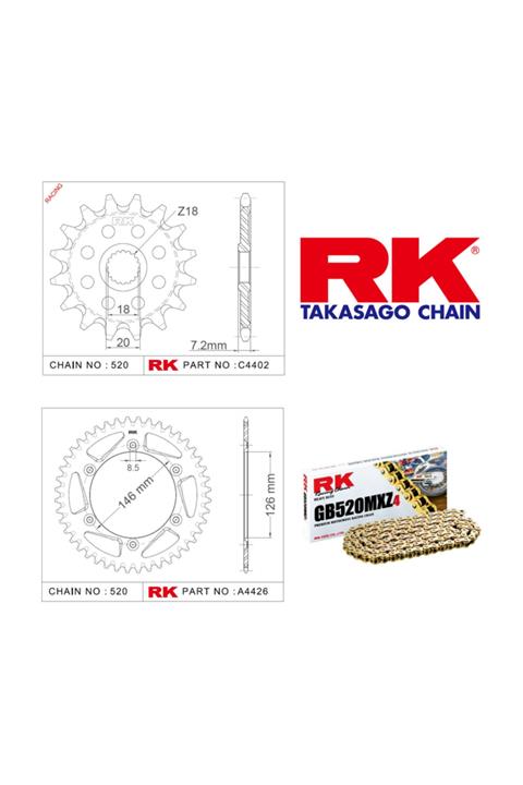 RK Suzuki Rm 125  Off-road Zincir Dişli Set 520 Mxz 12/51t(2006-2011)