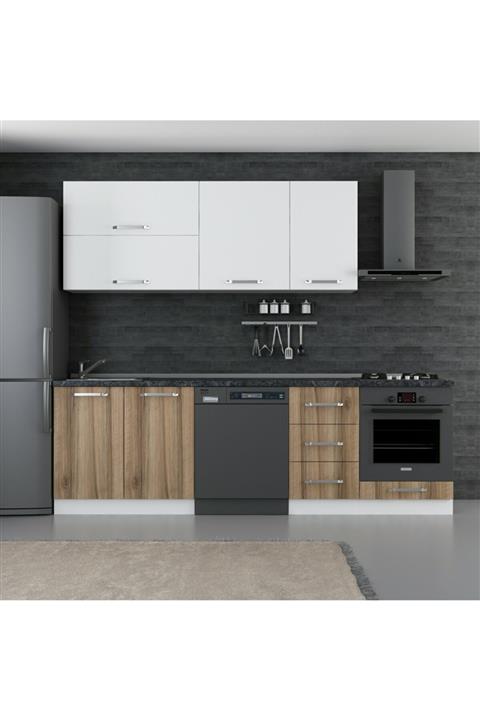 Minar 255 cm Mutfak Dolabı Beyaz Dore 255-d14