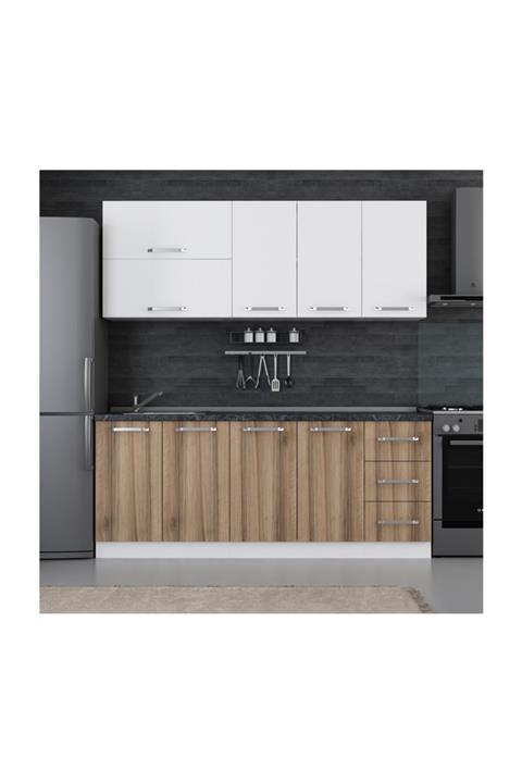 Minar 200 cm Mutfak Dolabı Beyaz Dore 200-d1