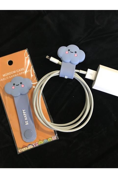 SUPPO Sevimli Silikon Kablo Toparlayıcı Mavi Bulut