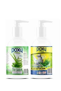 Poxy Aloe Vera Özlü Sıvı Sabun 1 lt & Aloe Vera Özlü Sıvı Bulaşık Deterjanı 1 lt