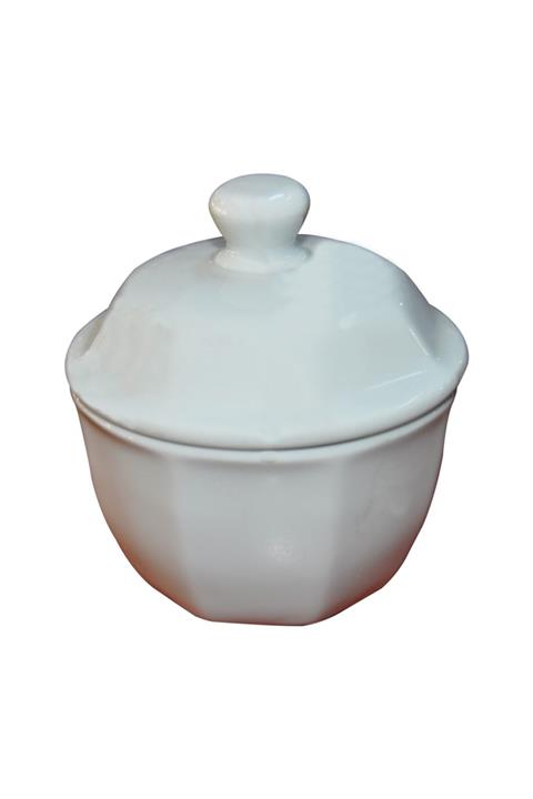 Güral Porselen Köşeli Kapaklı Şekerlik Kase 8 cm