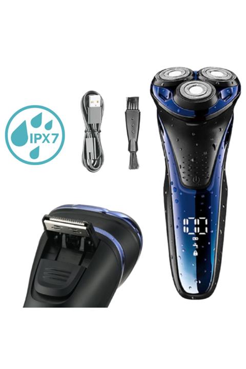 All Avcill Mavi V-306 3d Bukalemun Islak Kuru Şarjlı Aqua Touch Ipx7 Su Geçirmez  Tıraş Makinesi