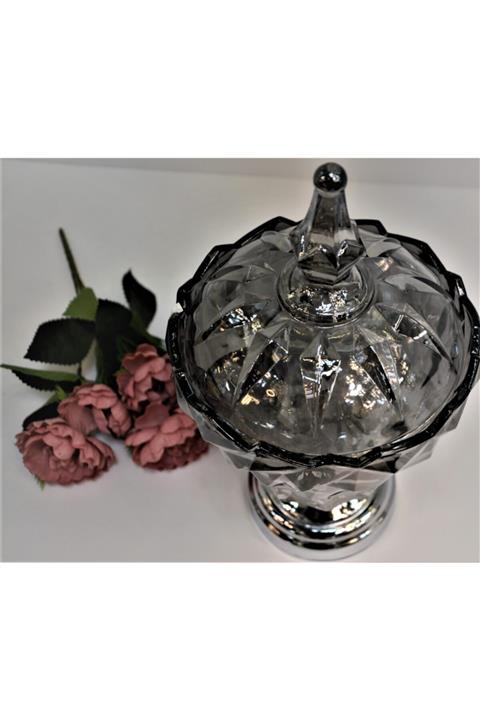 Riva Gri Cam Kapaklı Şekerlik