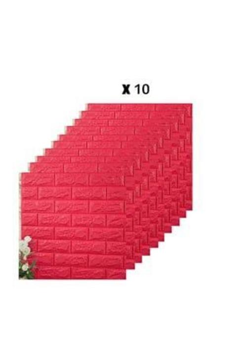 Renkli Duvarlar Kendinden Yapışkanlı 70x77cm 10 Adet Taş Duvar Kağıdı Paneli Nw56