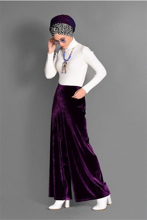 TRENDTESETTÜR Bol Kesim Kadife Pantolon 7401