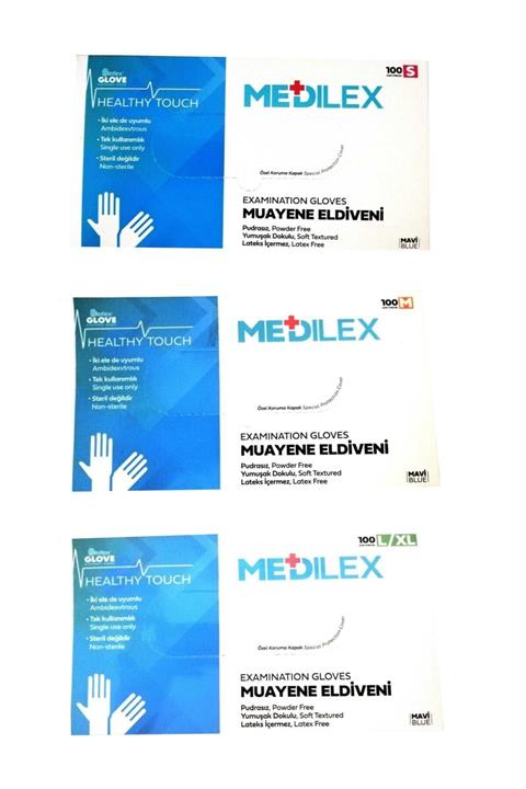 REFLEX GLOVE Medilex Mavi Small Medium L-xlarge Beden 20 Paket Muayene Eldiveni 2000 Adet