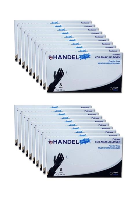 HANDEL 20 Kutu 1 Koli Pudrasız Siyah S Benden Çok Amaçlı Poşet Eldiven