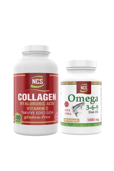 NCS Collagen Hyaluronic Acid 300 Tablet Omega 3-6-9-200 Kapsül