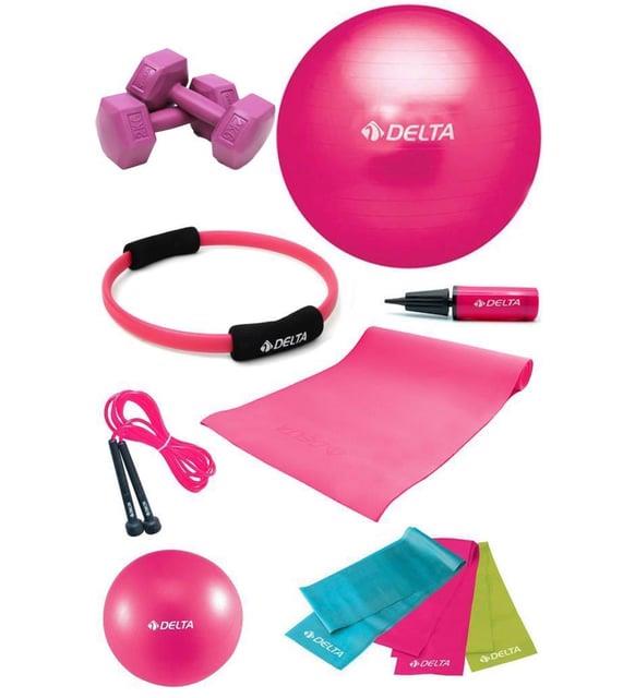 Delta Aerobik Bantlı Pfs Fuşya Full Pilates Seti (55 CM-20 CM)4mm