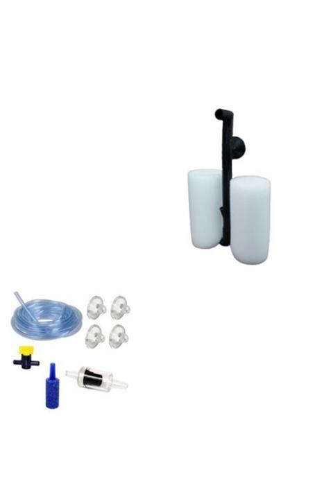 yenisahome Akvaryum Çiftli Üretim Pipo Filtresi + Hava Seti