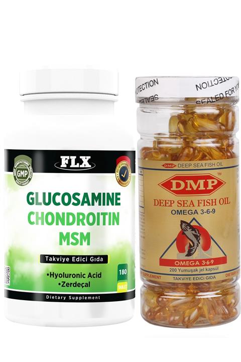 FLX Glucosamine Chondroitin Msm-180 Tablet Omega 3 6 9-200 Kapsül