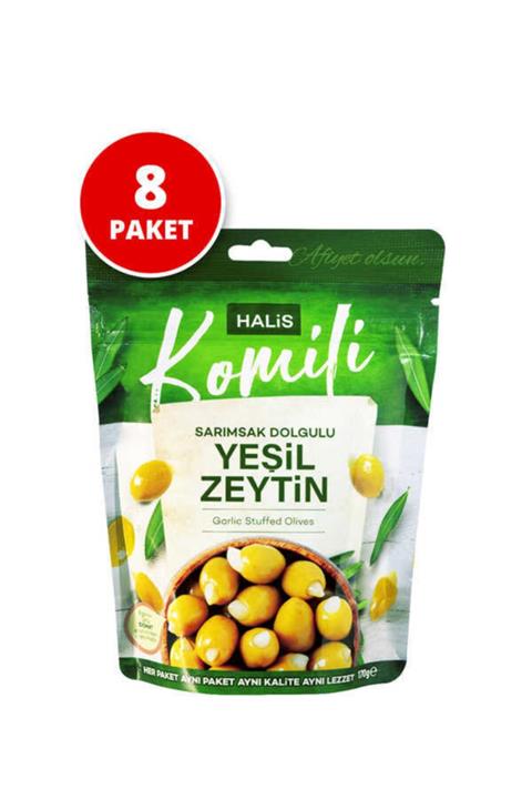 Komili Sarımsak Dolgulu Yeşil Zeytin 8x170g