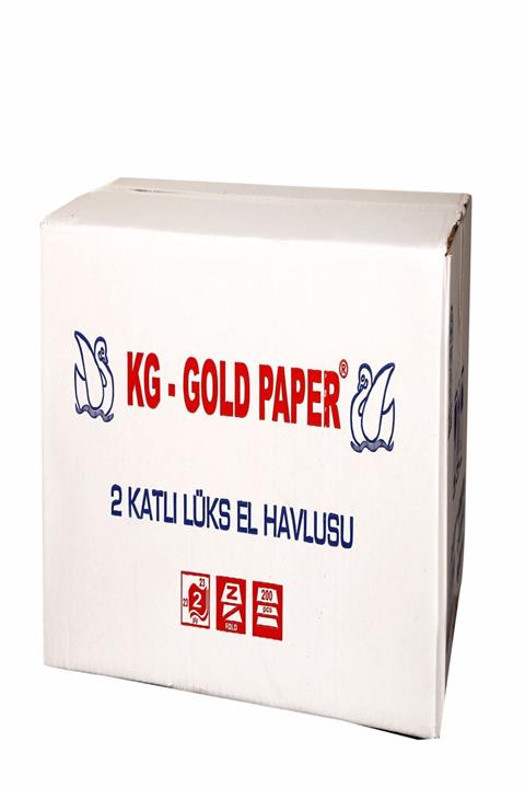 Gold Paper Z Katlama Delüx El Havlusu 5 Kg 12 Paket 200'lü (12*200=2400 ADET) 1 Koli