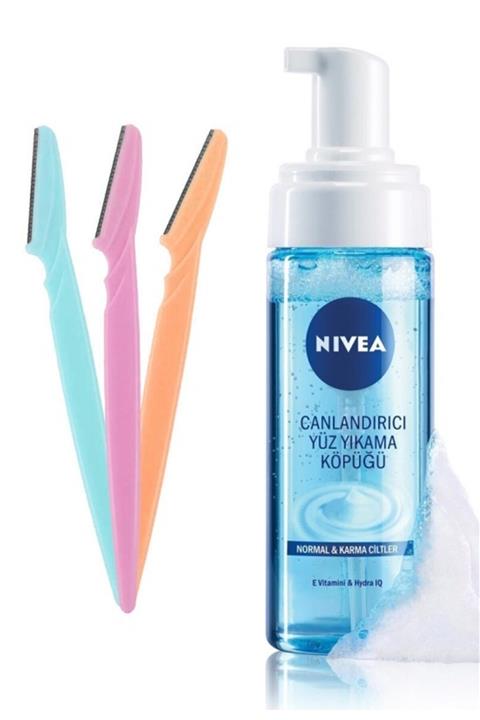 Turkish A2Z 3'lü Kaş Usturası Kaş Vücut Jileti Ve Canlandırıcı Yüz Yıkama Köpüğü Normal Ciltler