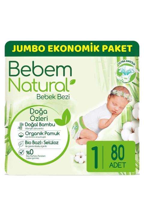 Molfix Bebem Natural Yenidoğan 1 Beden (2-5 Kg) Jumbo Avantaj Paketi 80 Adet
