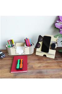 woodsia Sia Dekoratif Kalemlik Organizer 2li Set
