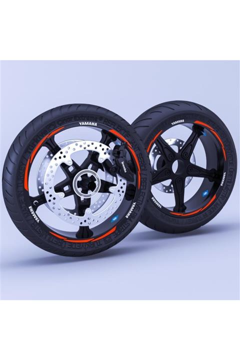 Çınar Extreme Yamaha Yazılı 3 Parçalı Floresan Turuncu Yamaha Mt-09 Jant Şeridi Sticker