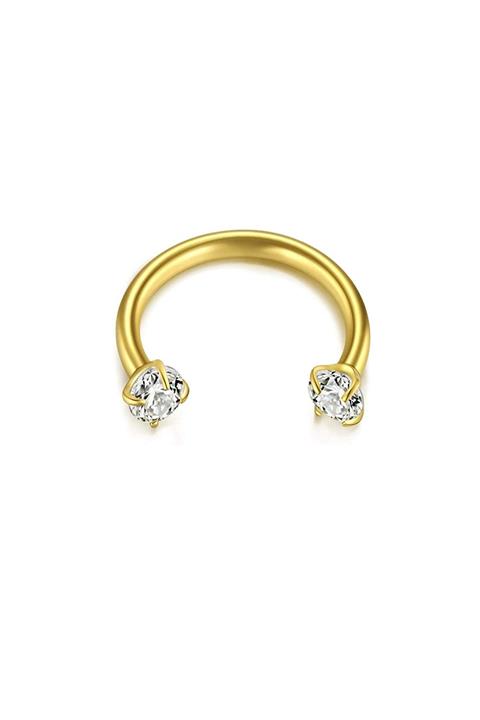 Salyangoz Company Sarı İki Ucu Zirkon Taşlı Titanyum Tragus Helix Piercing Sagldzrkn01