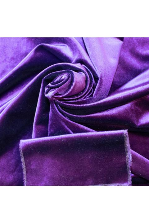 VelvetFab Kadifedünyası Parlak Lüks Kadife - Mor Döşemelik Kumaş- Vf-p02