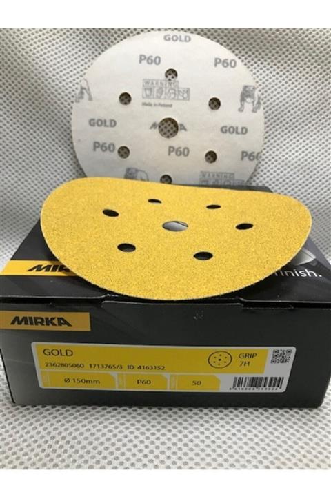 MIRKA Gold 150mm Zımpara Cırtlı 7 Delik P60 50'li Paket