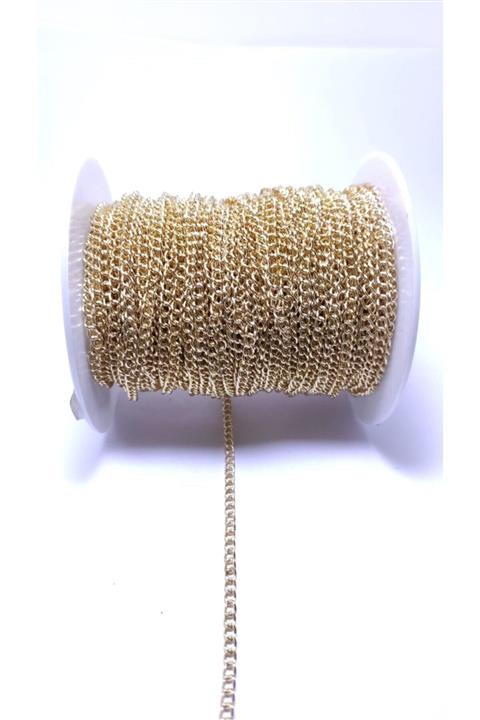 platin hediyelik (10 Metre ) Sarı Renk Metal Metrelik Zincir Takı Malzemesi Zinciri 8 Mm