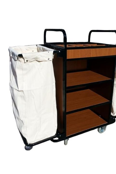 Cemre Mobilya Kat Servis Arabası Tek Torbalı Ceviz Renk