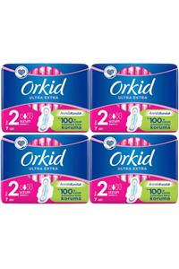 Orkid Ultra Extra Hijyenik Ped Uzun Tekli Paket 7'li x 4 Paket