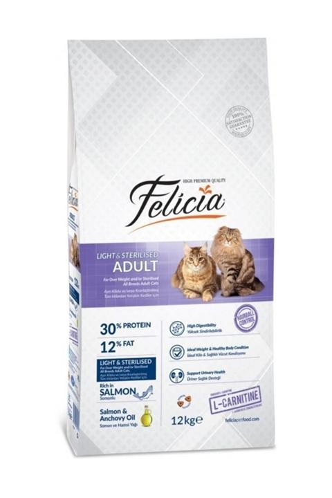 Felicia High Premium Düşük Tahıllı Somonlu Kısırlaştırılmış Kedi Maması 12 kg
