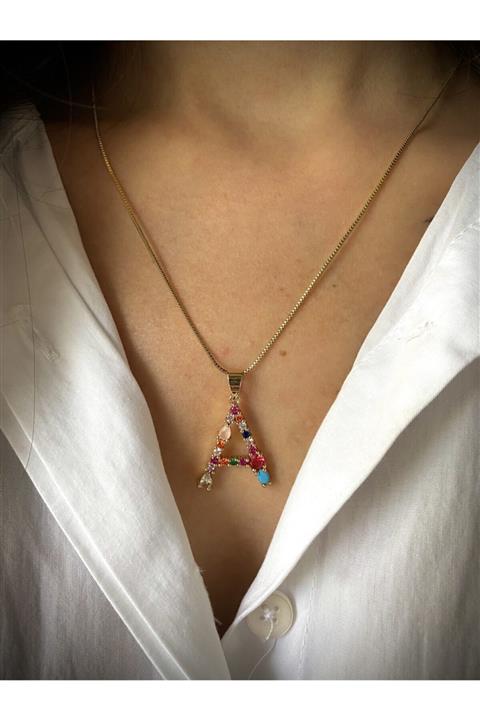 A26 Atelier By F Taşlı Harf Kolye -a Harfi