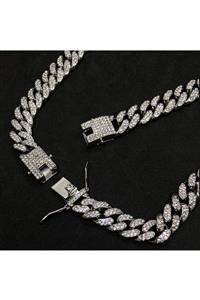 34528 Chain 13mm Gümüş Cuban Chain