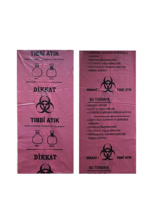 ÇELİKPENÇE 200 Adet Kalın Tıbbi Atık Çöp Torbası 80x110 Cm