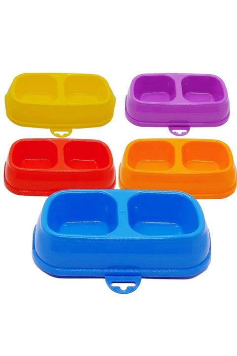 EvimShopping Çift Bölme Mama Ve Su Kabı Küçük Boy