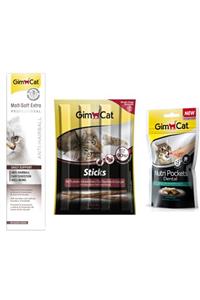 Gimcat Malt Paste Kedi Macunu 100 Gr  Sticks Hindi Etli 20 Gr  Nutri Pockets Dental 60 Gr