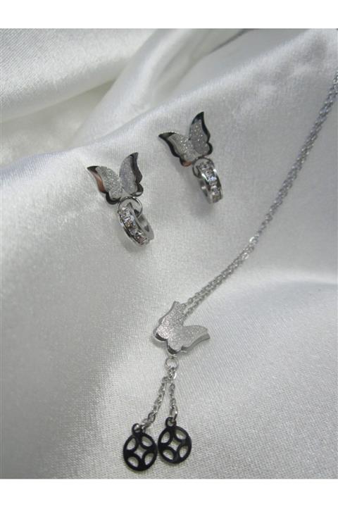 Hasem Çelik Gümüş Renk Takı Seti