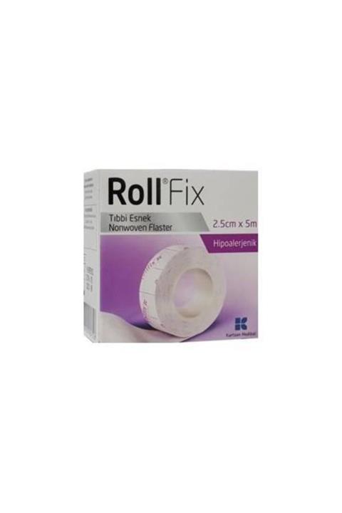 Roll Fix 2,5cm x 5m Elastik Sabitleme Bandı  Flaster  4 Adet