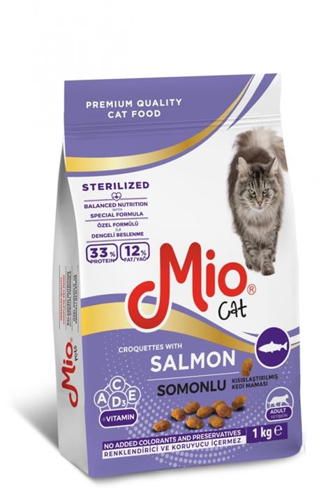 MİO 1 Kg - Kedi Kısır Somonlu Yetişkin Maması