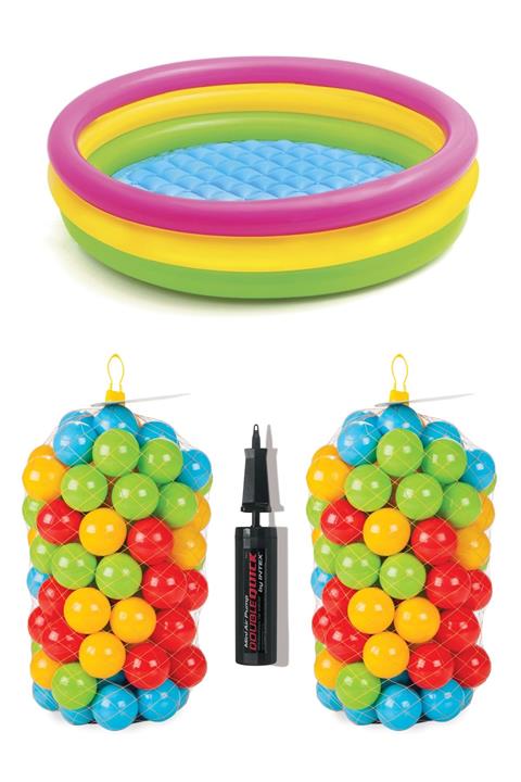 ingatoys Şişme Tabanlı Oyun Havuzu 114 Cm Top Havuzu + 200 Adet 6cm Top + Pompa