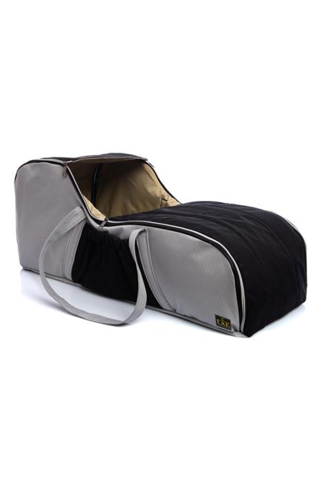 USF Portbebe Ana Kucağı Puset Bebek Taşıma (SIVI VE RÜZGAR GEÇİRMEZ) Açık Gri - Siyah