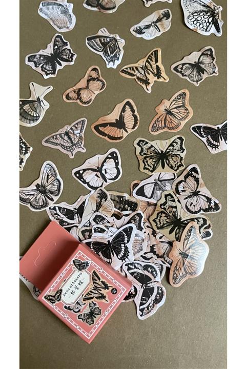 Nova Crafts Kahve Lekeli Kelebek Sticker