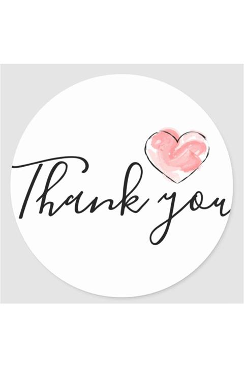 yamata kağıt Sticker Etiket 70 Adet 4x4 Thank You Yazılı Yuvarlak Sticker Opak Su Geçirmez