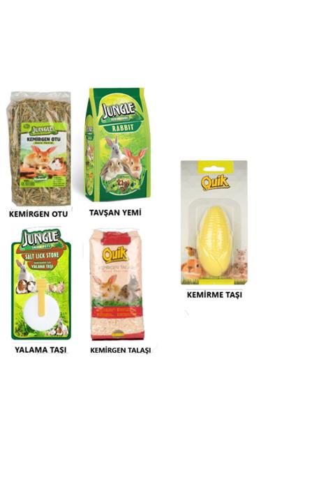 Jungle Kemirgen Seti Talaş Yem Ot Yalama Taşları