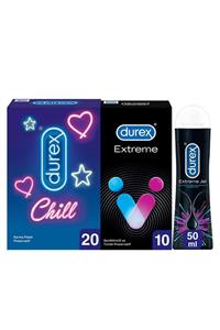 Durex Chill Karma Paket Prezervatif 20’li+ Extreme Prezervatif 10'lu+ Extreme Jel 50 ml