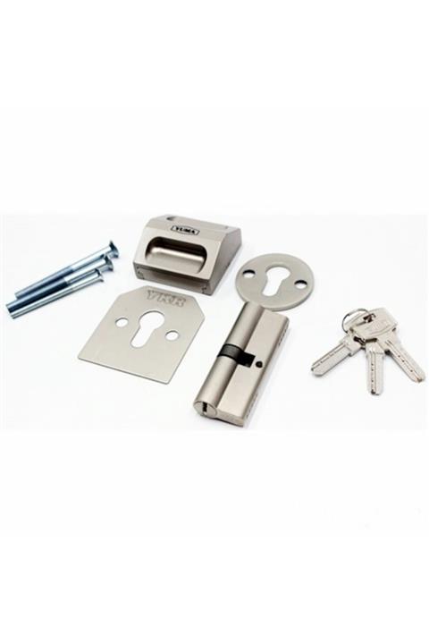Yuma Kilitli Çelik Rozet Sol + 1 Adet 83 Mm Çelik Kapı Barel Seti