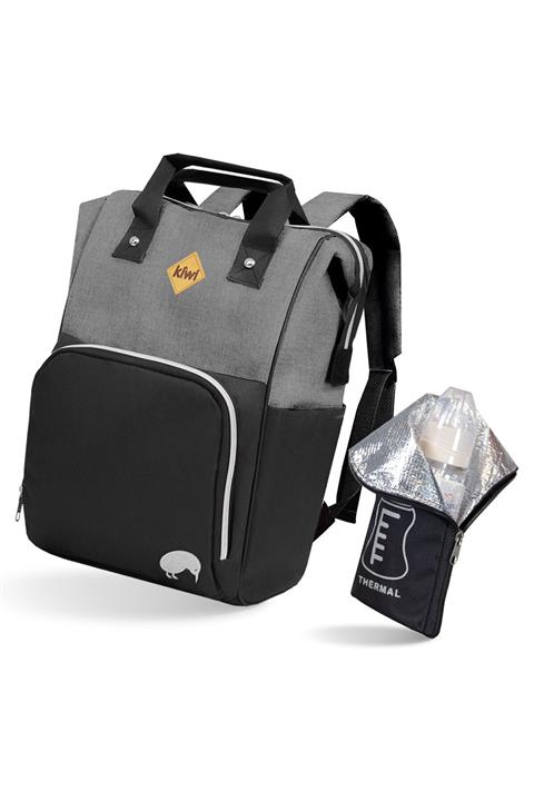 Kiwi T-bag Anne Bebek Sırt Bakım Çantası Siyah